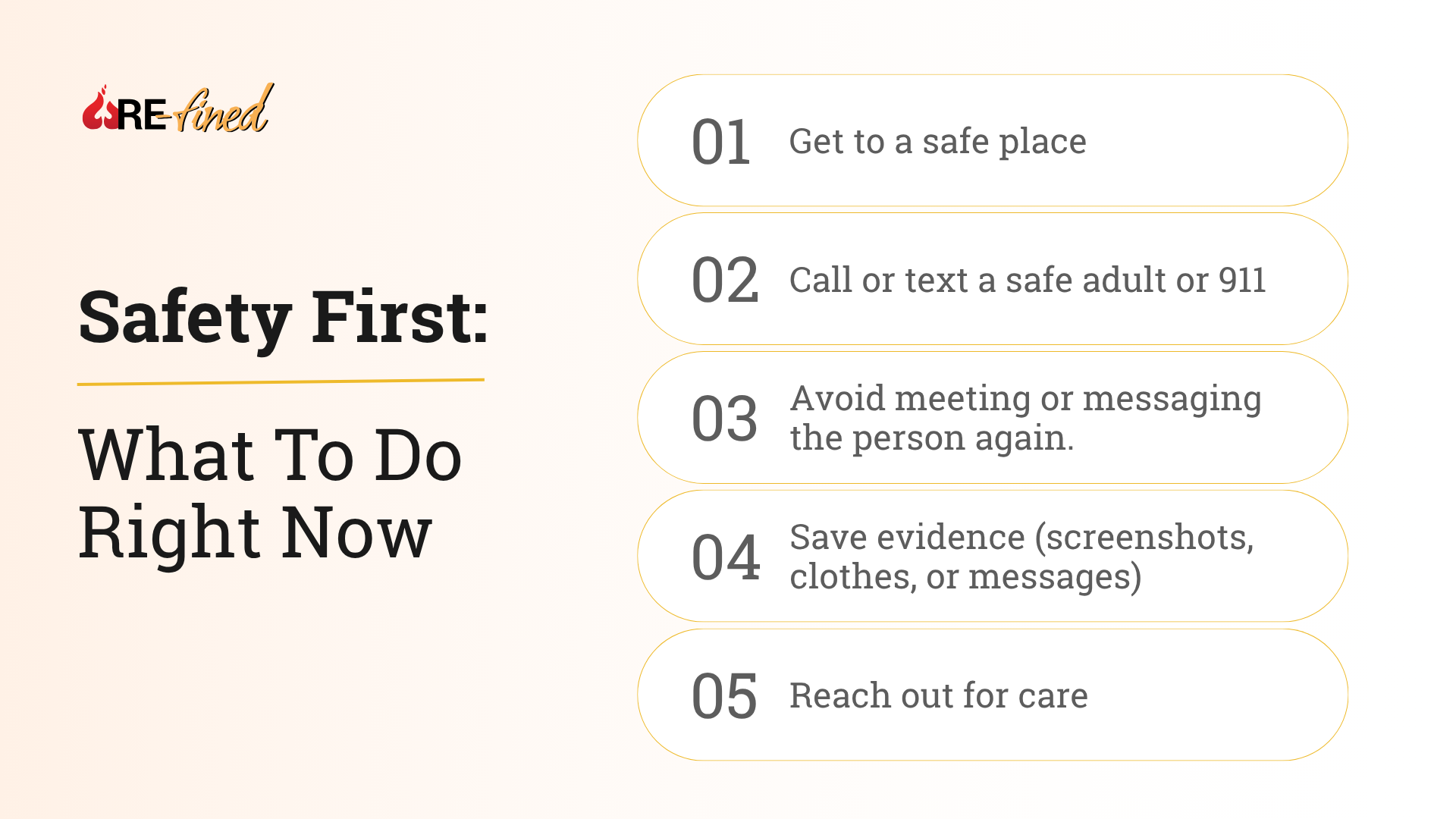 “Healing takes time” graphic: Recovery is gradual and shared, built on listening, consistent routines, counseling, faith, and small safe choices.